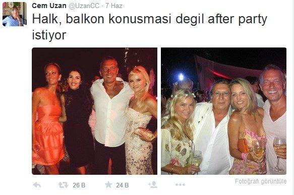 Cem Uzan' Halk secımlerden sonra balkon konuşması değil After Party istiyor'diyor katılıyormusunuz ?