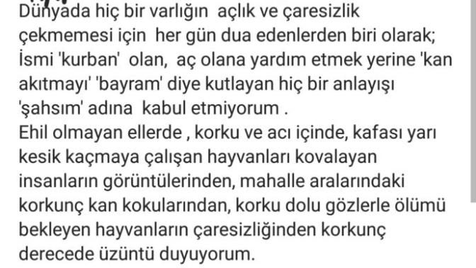 Kurban hakkında ne düşünüyorsunuz?