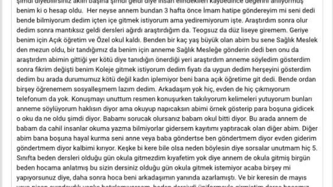 Ailem beni okula göndermiyor?