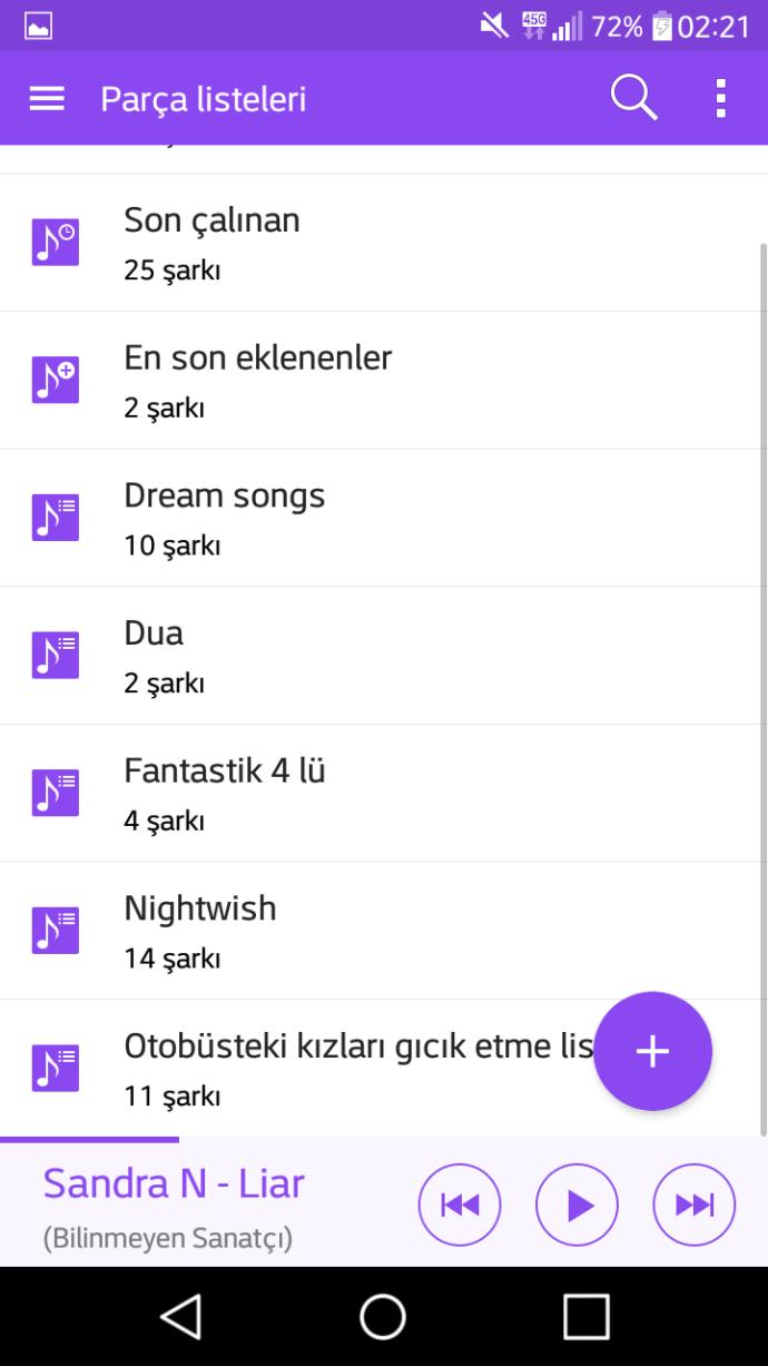 Müzik uygulamasında play listesi önerisi?
