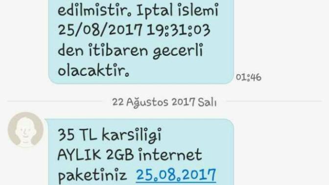 Vadofone abone super 2 gb nasil iptal edilir?