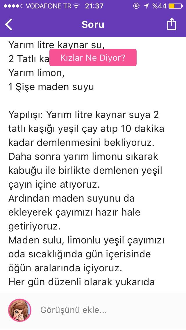 İstah kesen yag yakan bir tarifim var :)?