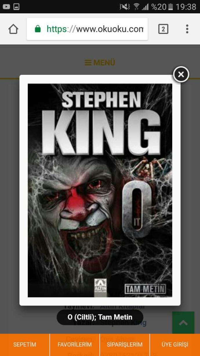 Bunlardan hangisi tam metin? İkisi de mi (Stephen King "O")??