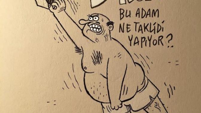 Bu adam ne taklidi yapıyor?