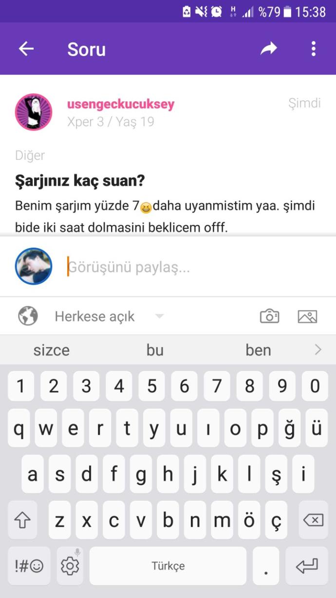 Şarjınız kaç suan?