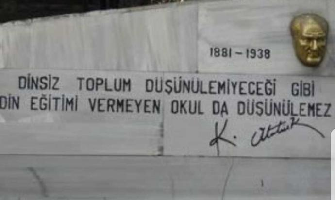 Atatürk"dinsiz eğitim düşünülemez" sözü ??