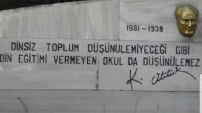 Atatürk"dinsiz eğitim düşünülemez" sözü?