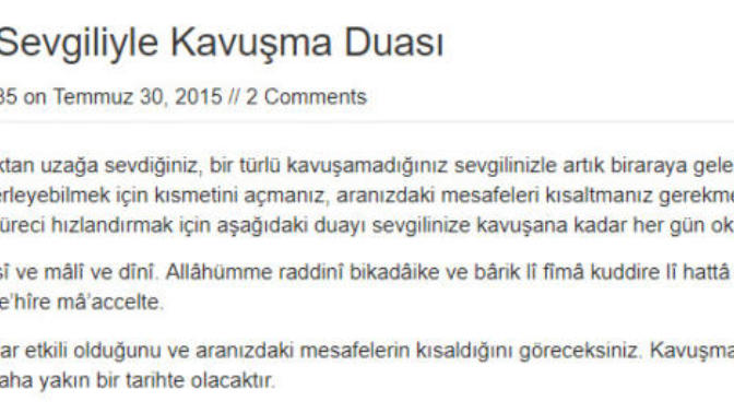 Bu dua mı, yoksa büyü mü?
