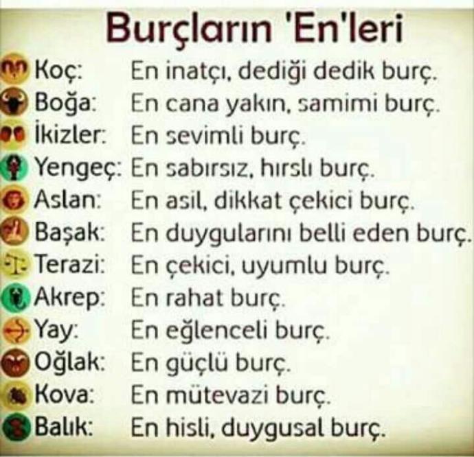 Burçların enleri nelerdir? Sizin burcunuzun eni ne?