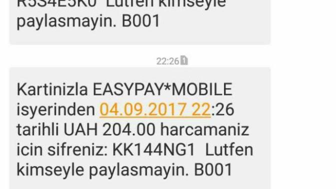 Kartımdan para çekilmiş (İnternetten)?