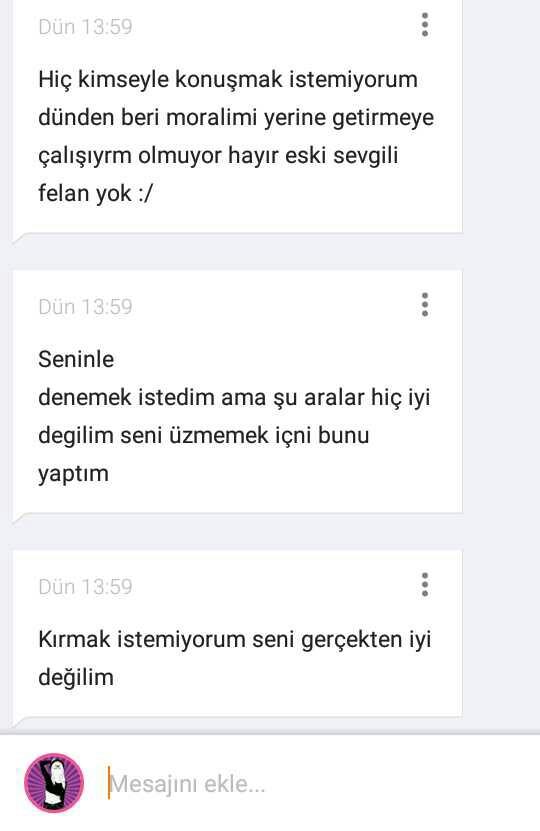 sizce ne yapmaliyim bu durumda? Allah rizasi icin yardim edin kendimi cok kotu hissediyorum 😔??