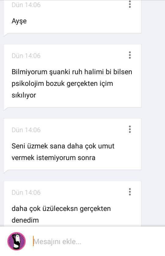 sizce ne yapmaliyim bu durumda? Allah rizasi icin yardim edin kendimi cok kotu hissediyorum 😔??