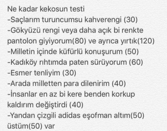 Ne kadar kekosun kendini keko olarak görür müsün ??