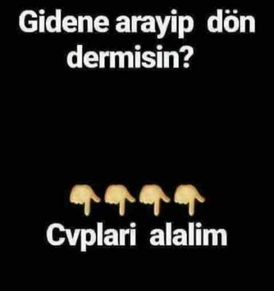 gidene arayıp dön der misin??