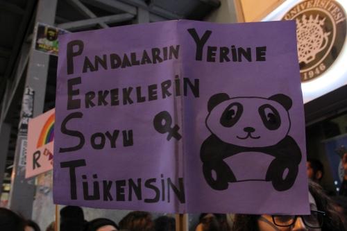 Feminist eylemde açılan pankartlar nasıl?