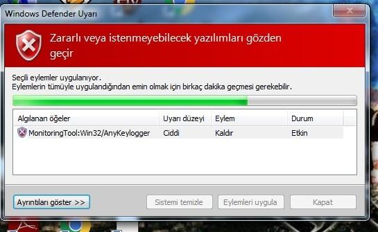 Keylogger buradan silinince gider mi ?