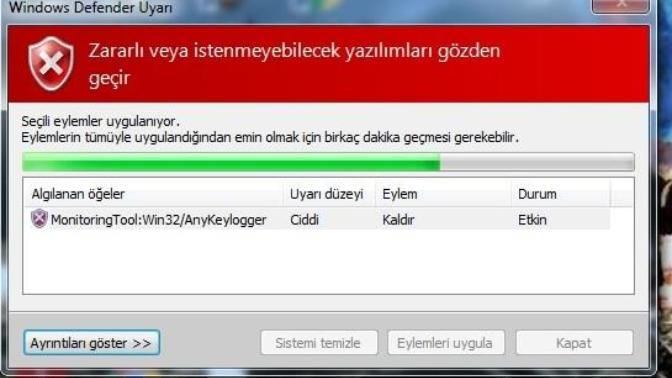 Keylogger buradan silinince gider mi?