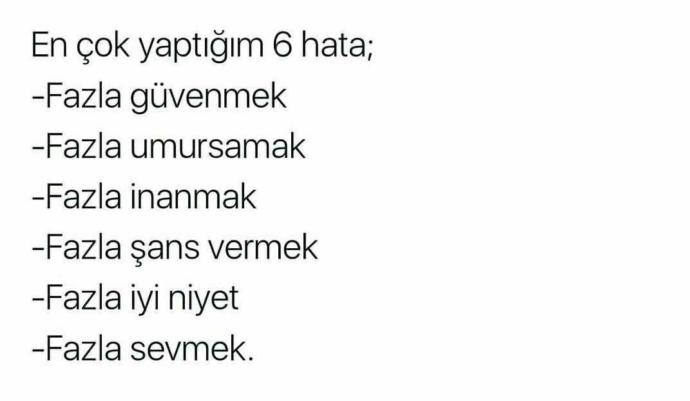 Sizin en çok yaptığınız ??