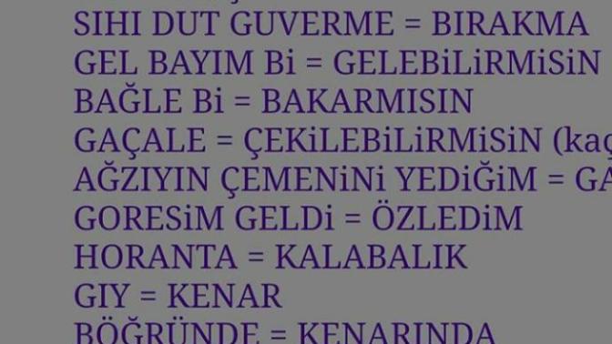 Memleketinize özel bir şive veya kelime yazarmisiniz yaşadığınız yerde olabilir?