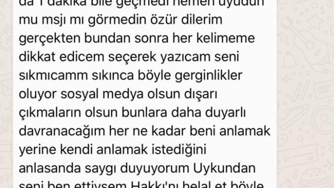 Sevgilimle tartıştık bana böyle yazdı (fotoğraflı) ne demek istiyor?