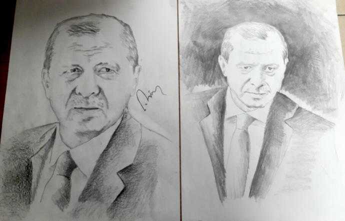 Başkomutanımız, 1. Devlet Başkanı Recep Tayyip ERDOĞAN'ın karakalem çalışması nasıl sizce?