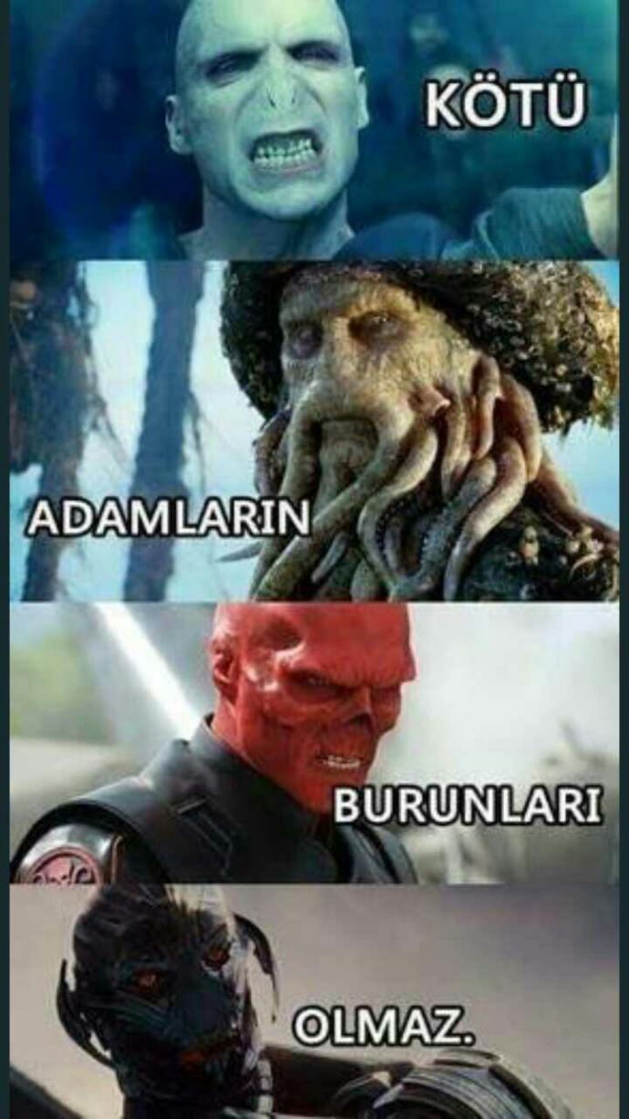 Neden kötü adamlarin burnu yok?🤔😏??