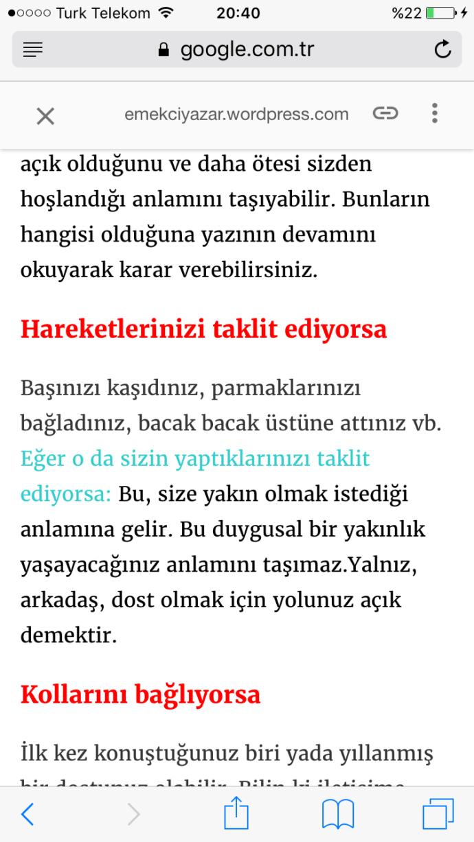 Birinin sizin hareketlerinizi istemsizce taklit etmesinin sebebi nedir (karşı cins)?