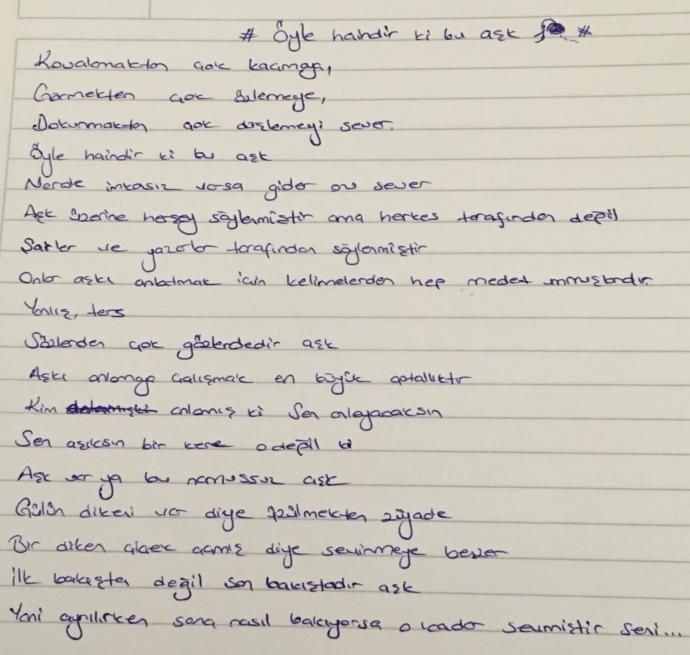 Sevdiğim biri var ve imkansız o beni sevmiyor sevdiğimi de bilmiyor anlatmak için bu yazı olur mu ?ya da önerileriniz?