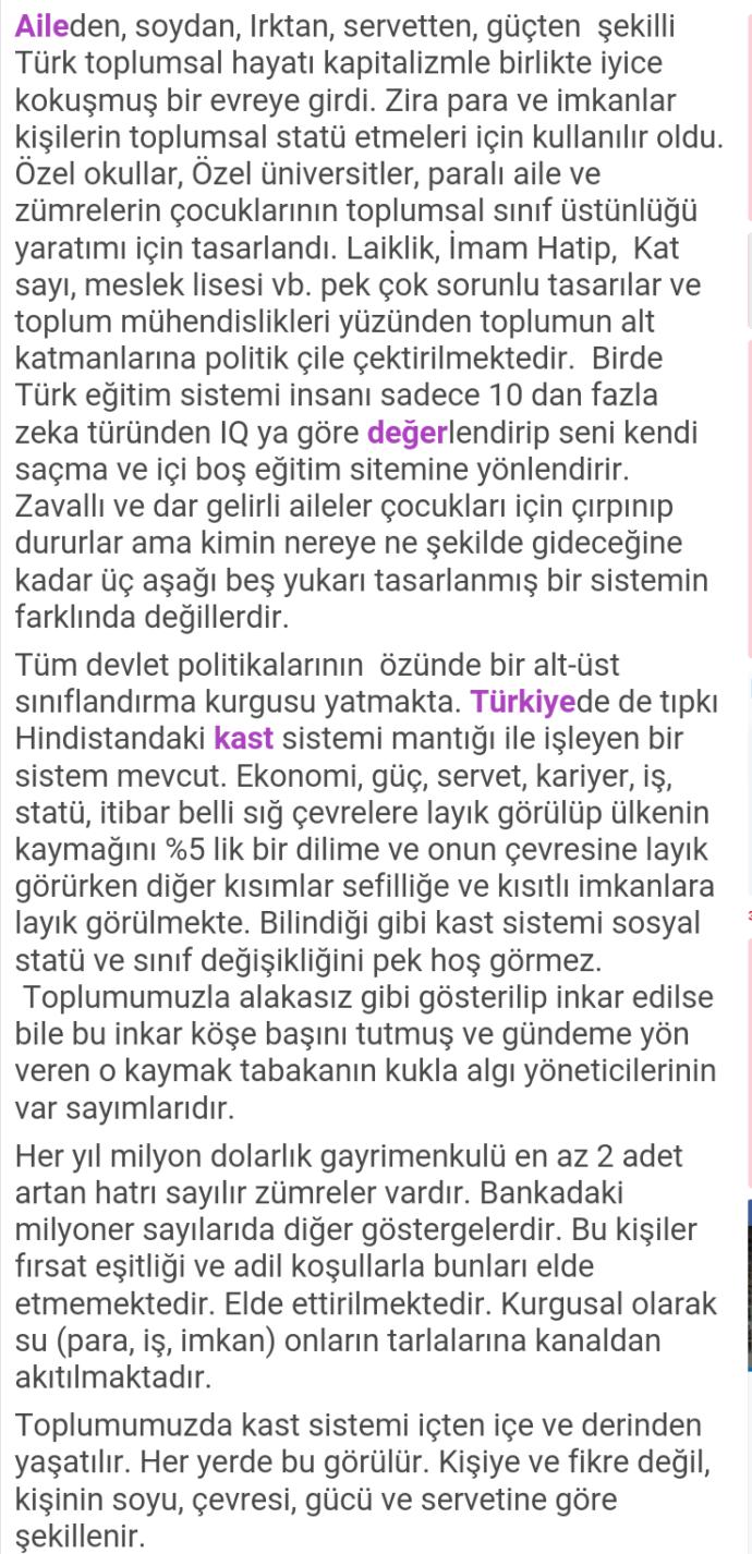 Türkiyede kast sistemi var mı?