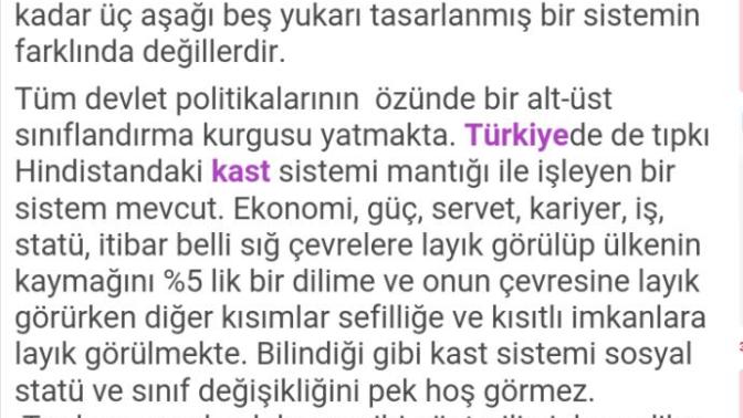 Türkiyede kast sistemi var mı?