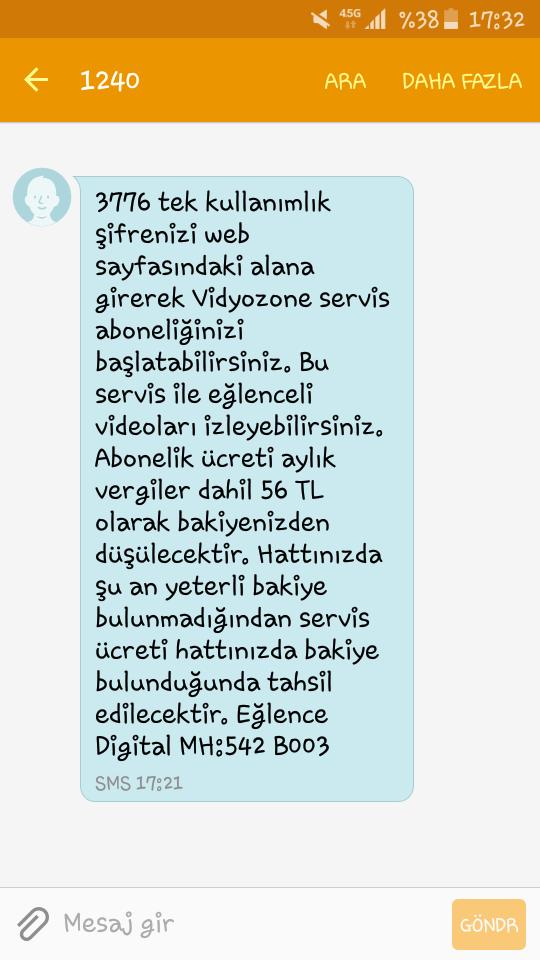 Acillll !!!! Bana boyle bir mesaj geldi ben hic biyere uye falan olmadin neden 56 lira kesecekler?