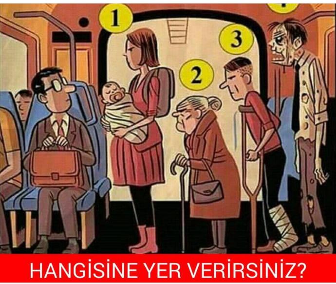 Toplu taşıma aracın da yer verme önceliğiniz kime olur ?