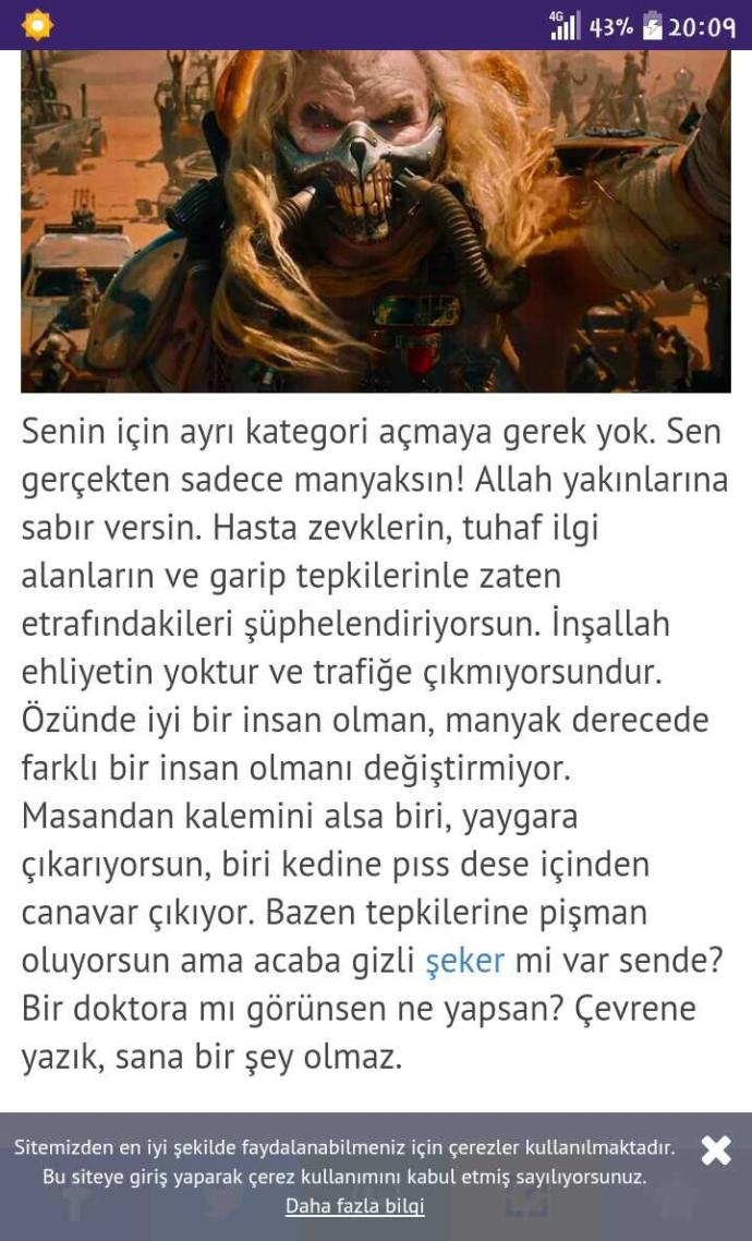 Testi çözün manyaklık sınırınızı ölçün bakalım?