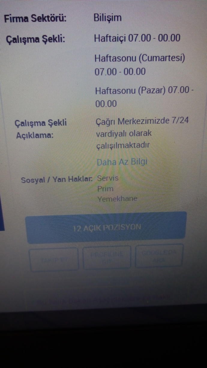 Çağri merkezimizde 7/24 vardiyali olarak çalişilmaktadir, ne demek ? 