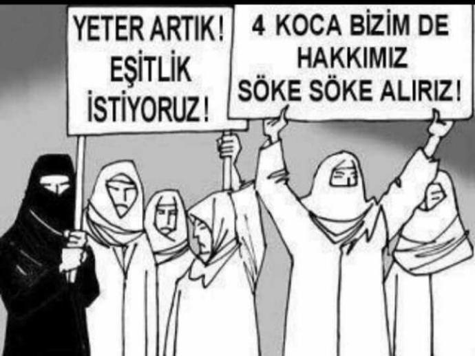 Mevcut düzene göre 4 koca kadınların hakkı değil mi??