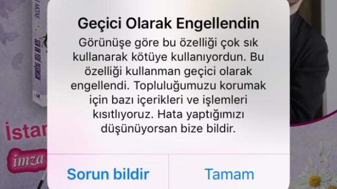 Instagram da beni engelledi fotoğrafları beğenemiyorum?