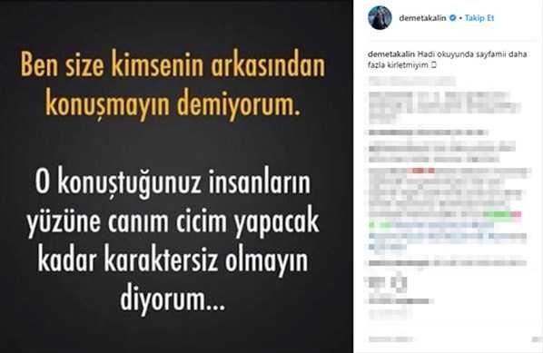 Demet Akalın, İnstagram'da yaptığı paylaşım ile yine birilerine mesaj gönderdi! Sizde sosyal medyadan öfkenizi belli eder misiniz??