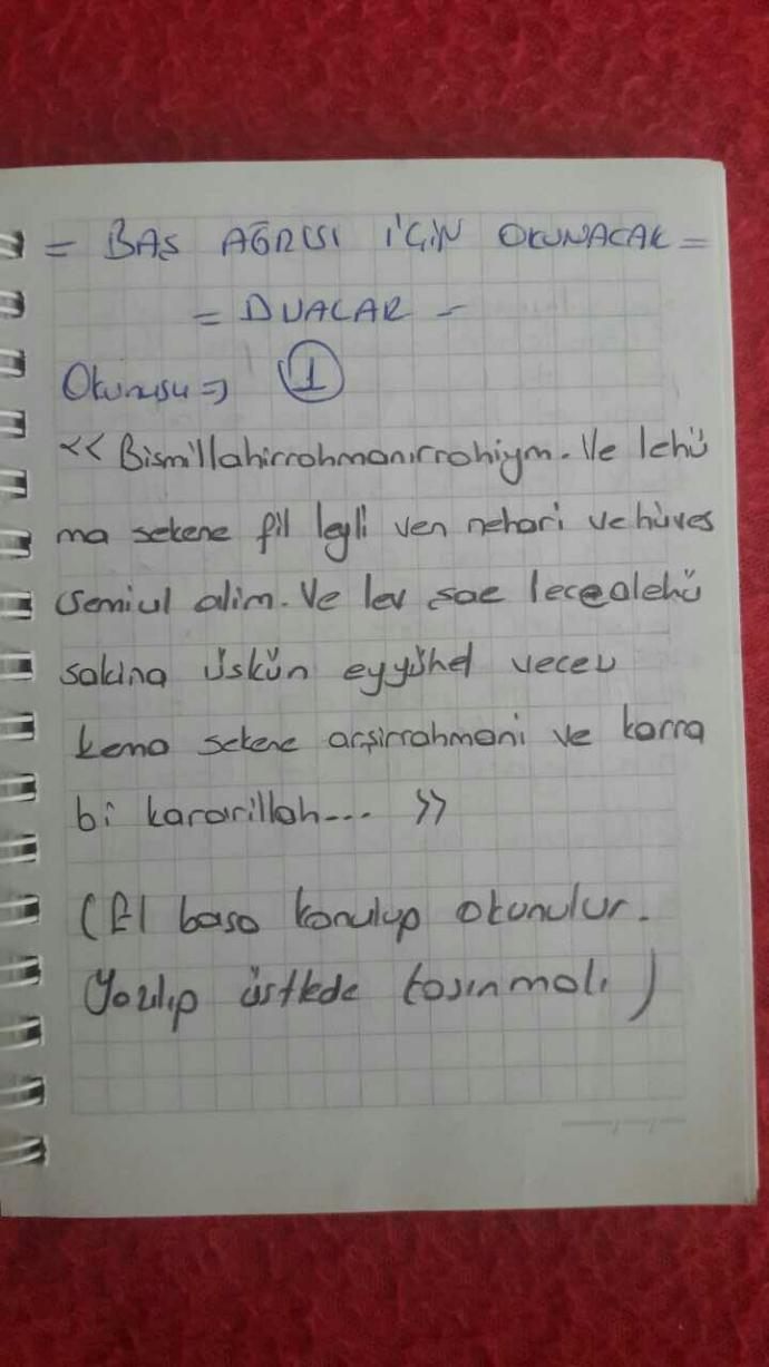 Baş ağrısı geçirme duası bilen var mı?