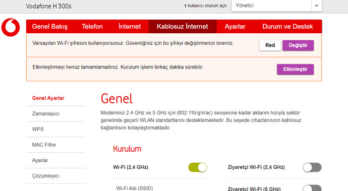 Kablosuz internet paneli