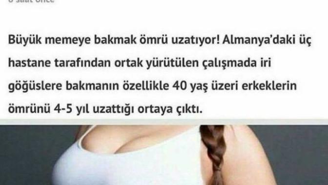 Büyük göğüslere bakmak erkeğin ömrünü uzatıyormuş. Sizce doğruluk payı var mı?