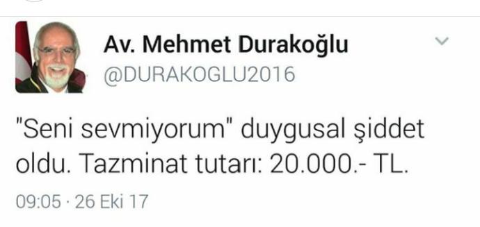 "Seni sevmiyorum" demek duygusal şiddet olmuş ve tazminat tutarı: 20000 TL. Beni sevmeyen var mı?