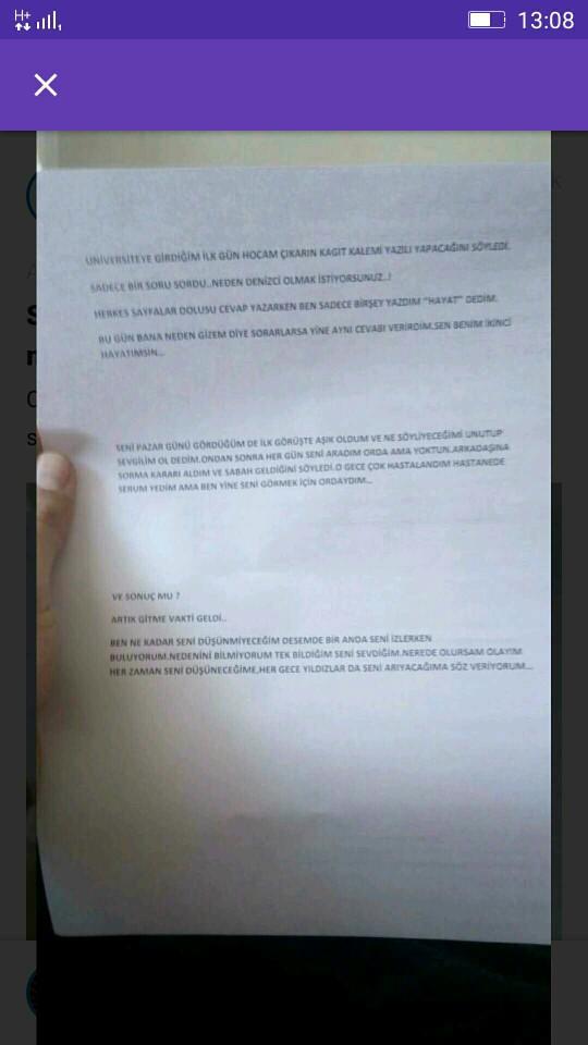 Sevdigim kiza papatya ile bu notu yolluyacagim ??