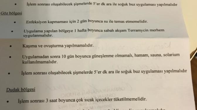 Gözlerime kalıcı eyeliner uygulaması yaptırdım, acı için bir şey önerebilecek var mı?