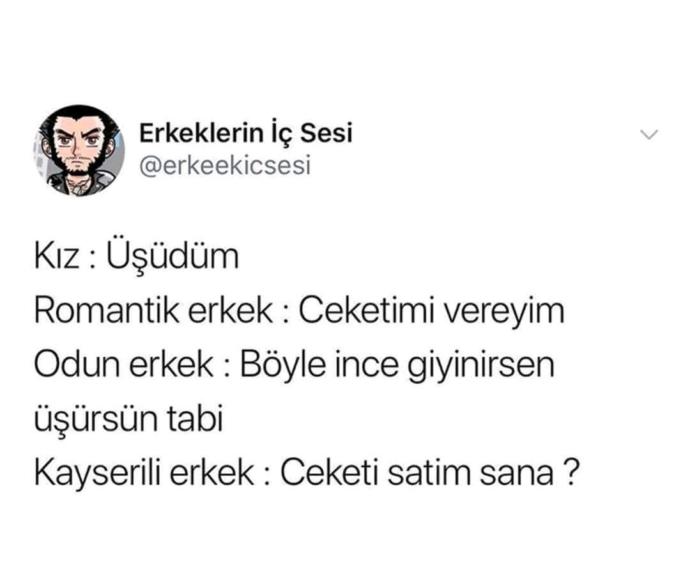 Eşiniz/sevgiliniz #üşüdüm derse ona ceketinizi , montunuzu verir miydiniz?