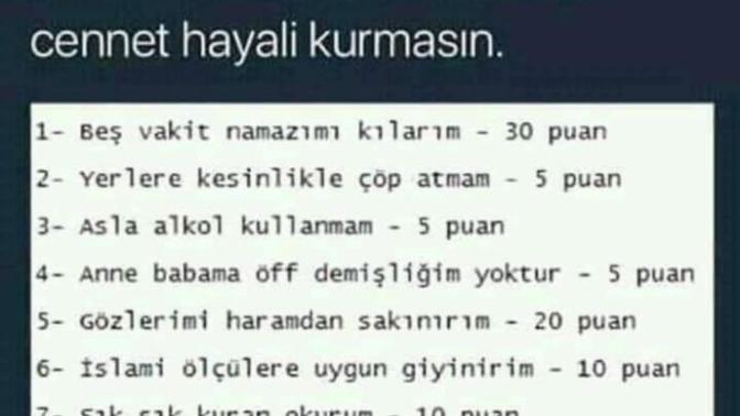 Ne kadar müslümansın testi 😂60 altı yallah cehenneme yapın bakalım kaç puan çıkacak?