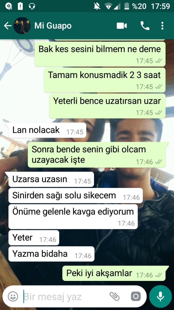 Wp konusmalarına bakar mısınız kim haklı sizce çıldırmak üzereyim?