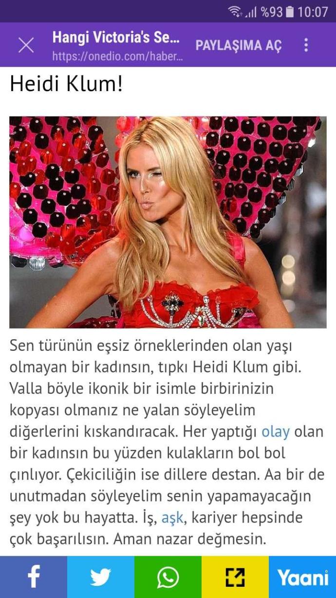 Günadyınnn :) Kızlar, Hangi Victoria's Secret Mankenisin?