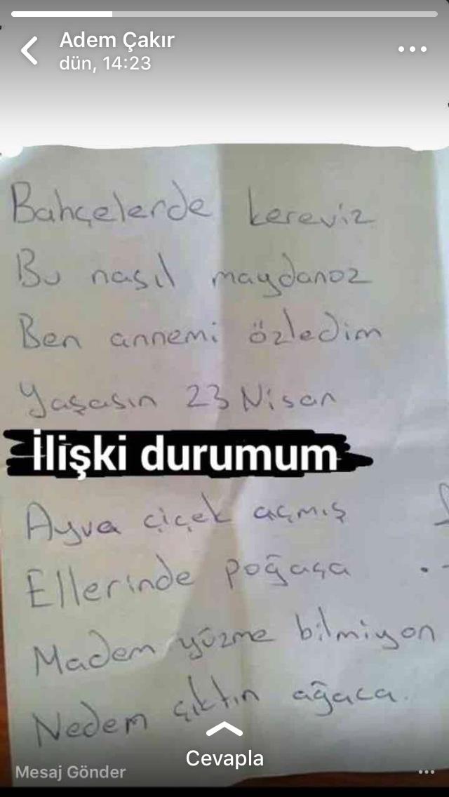 Bir siir gordum cok etkilendim siz de okumak ister misiniz?