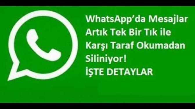Whatsapp gönderilen mesajı geri alma özeliğini beğendiniz mi?
