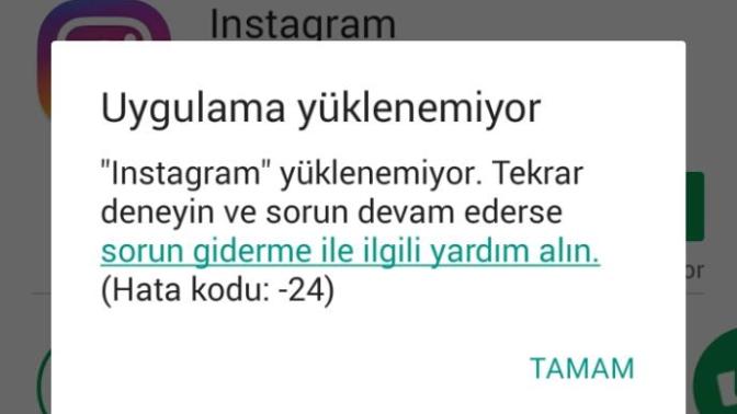 Play Store dan neden instagramı yükleyemiyorum?
